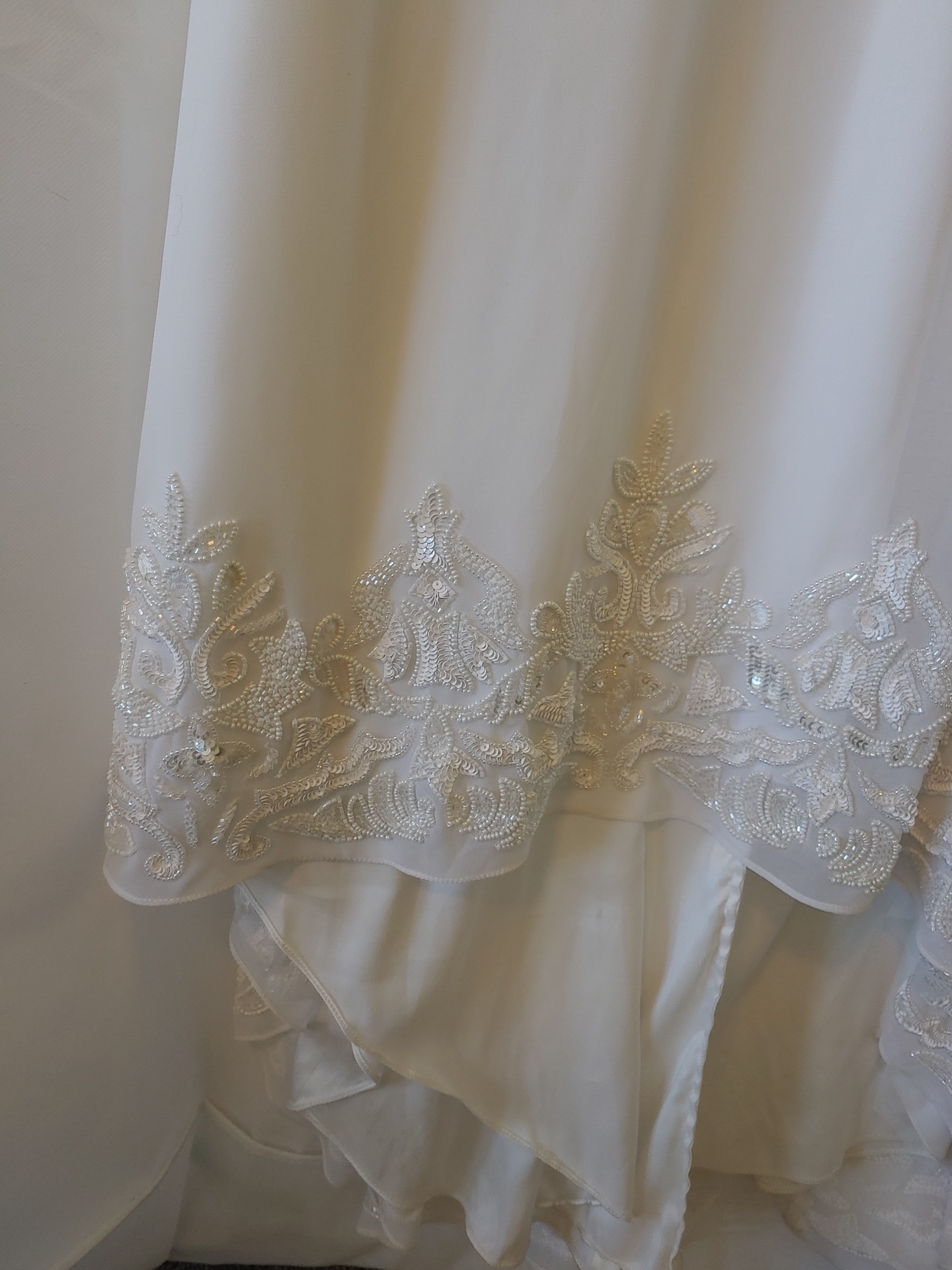 hem of a wedding dress